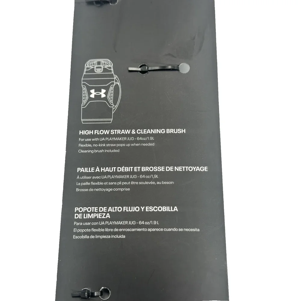 Under Armour High Flow Straw & Cleaning Brush Set for UA Playmaker Jug 64oz 1.9L